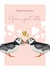 Cute anniversary card - Puffins - You're a great catch created by Heather Trefusis Art