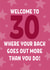 Funny 30th Birthday Card - Welcome To 30 created by Blush & Blossom