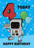 Cute 4th Birthday Card - Robot - 4 Today created by @Cupsie's Creations