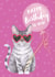 Cute Birthday Card - Cat - Balloon created by Debbie Daley Illustrations