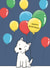 Cute Happy Birthday Card - Westie Dog - Balloons created by Lucy Driver