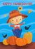 Cute Thanksgiving Card - Scarecrow - Pumpkins created by Dale Simpson