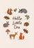 Cute New Baby Card - Hello Little One - Woodland Animals created by Studio Mads