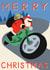 Retro Christmas Card - Santa On A Motorbike created by Laura Darrington Design Ltd.