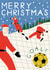 Arty Christmas Card - For Him - Santa Playing Football created by Laura Darrington Design Ltd.