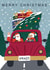 Retro Christmas Card - Santa & Mrs Claus - Driving Home For Christmas created by Laura Darrington Design Ltd.