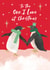 Classic Christmas Card - For Partner - Festive Penguins created by Laura Darrington Design Ltd.