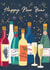 Classic New Year Card - Drinking Bottles created by Laura Darrington Design Ltd.