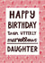 Pretty Birthday Card - Marvellous Daughter - Typography created by Alice Mole Illustration