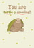 Funny Congratulations Card - Jellycat - Timmy Turtle - Grumpy - Pun created by Stephenie Emily