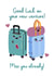 Cute Good Luck Miss You Card for a Loved One, Bon Voyage, Travelling created by Sassy Scribbles UK
