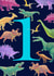 Cute 1st Birthday Card - Dinosaurs created by While Sadie Sleeps
