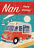 Arty Happy Birthday Card - For Nan - Ice Cream Van - Retro created by Rocket68