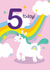 Cute Birthday Card - 5th - Unicorn - Rainbow created by Jessica Rachel Sharp