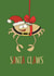 Funny Christmas Card - "Santa Claws" - Crab in Santa Hat Pun created by JoyGreets