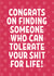 Funny Wedding/Engagement - Tolerate Your Shit For Life - Hearts created by Blush & Blossom