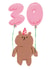 Cute Birthday Card - 30th - Bear - Balloons created by JOLLY AWESOME