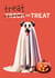 Funny Halloween Card - Treat or Treat - Dog Ghost created by Folio | Ian Owen