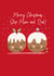 Cute Christmas Card - For Step Mum And Dad - Christmas Puddings created by Sarah Corcoran