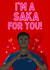 Cute Anniversary/Valentines Day Card - I'm A Saka For You - Pun created by Original Fox Cards