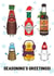 Funny Christmas Card - Condiments - Seasoning's Greetings! created by Of Life & Lemons Ltd.
