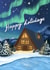 Modern Christmas Card - Happy Holidays - Cabin created by @tikkled.pink