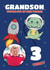 Cute 3rd Birthday Photo Card - For Grandson - Space Dinosaur created by @Cupsie's Creations