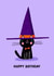 Cute Halloween Birthday Card - Black Cat - October Birthday created by Nicola Watson