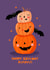 Cute Birthday Card - October Birthday - Pumpkins/Bats - Pun created by Nicola Watson