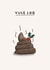 Funny Christmas Card - Yule Log - Poo Illustration created by Sarah Harding