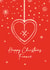 Classic Christmas Card - For Fiancé - Heart created by Quinton cards