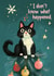 Funny Christmas Card - Tuxedo Cat - Mischievous created by Koro Cinco