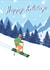 Fun Christmas Card - Happy Holidays - Skiing created by @tikkled.pink