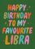 Modern Birthday Card - To My Favourite Libra - Star Sign created by Violet and Alfie