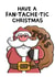 Punny Christmas Card - Santa Claus - Tache Pun created by Carl Batterbee