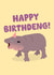 Cute Birthday Card - Moo Deng - Hippo created by PopDogShop