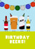 Funny Birthday Card - Birthday Beers - Pun created by Pink Peach Cards