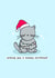 Cute Christmas Card - Cat - Wishing You A Meowy Christmas! created by Rosalie Perl