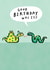 Funny Birthday Card - Birthday Cake - Snakes created by Paperlink and Meraki Greeting Cards