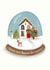 Classic Christmas Card - From Our House To Yours - Snow Globe created by Love Lucy Illustration