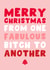 Funny Christmas Card - From One Fabulous Bitch To Another - For Her created by Pink Peach Cards
