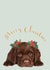 Chocolate Labrador Christmas Card Perfect For Dog Lovers And Labrador Owners created by Honey & Velvet Studio