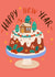Cute New Year Card - Christmas Pudding - Holly created by Krafty Kitsune