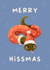 Cute Christmas Card - Merry Hissmas - Snake Pun created by KikiDoodles