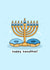 Cute Hanukkah Card - Menorah - Donuts created by Rosalie Perl