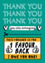 Funny Thank You Card - Voucher - I Owe You One! created by AbiGoLucky