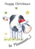 Cute Christmas Card - Freisian Cow created by Kate Garrett