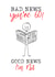 Humorous, good news, bad news, unisex 60th birthday card created by The Handmade Card Company