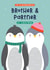 Cute Christmas Card - Brother And Partner - Penguins created by Joanne Hawker