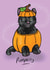 Cute Halloween Card - Black Cat Pumpkin - Pumpkitty created by Just Daydreaming